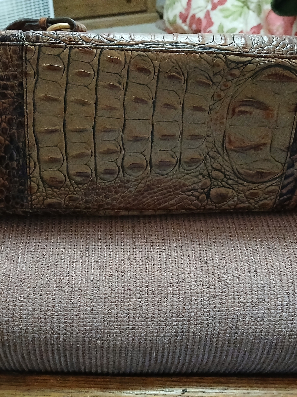 Brahmin Brown Croc-Embossed Satchel - Picture 5 of 16